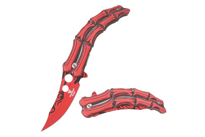 Snake Eye Tactical Spring Assist knife Red Handle