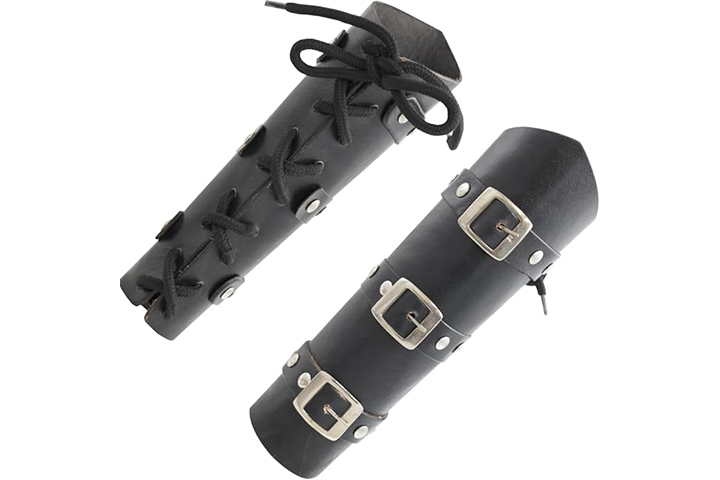 Medieval Warrior Adults Faux Leather Black Arm Gua...