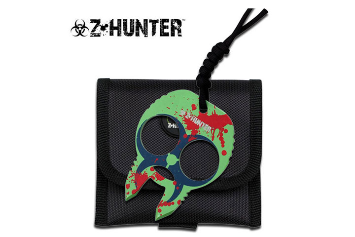 ZOMBIE HUNTER KNUCKLE BUCKLES - GREEN BLUE WITH RE...