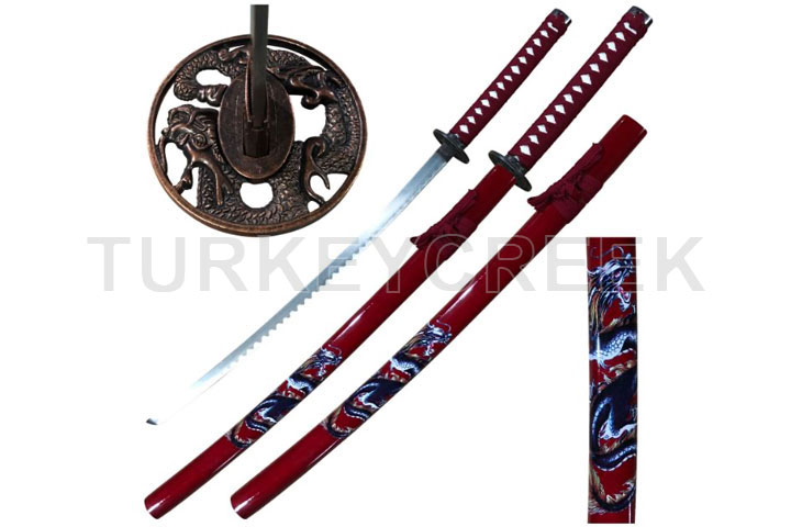 Samurai Katana with Blue Dragon Scabbard - 40