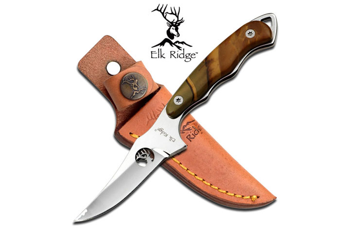 Elk Ridge Fixed Blade Knife - Maplewood Handle 7