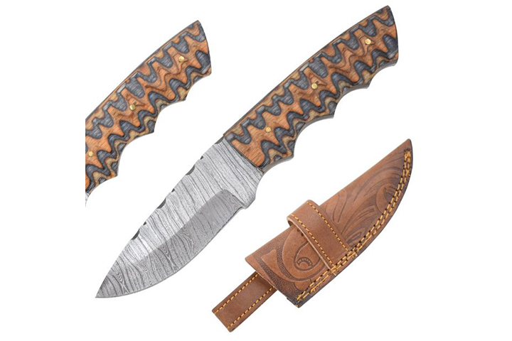 Old Ram Handmade Damascus Blade Hunting Knife 518B...