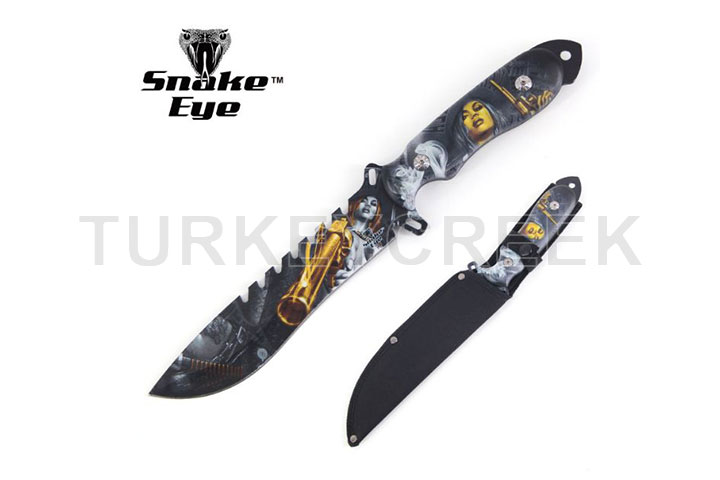 Snake Eye Full Tang Fix Blade Hunting Knife With S...