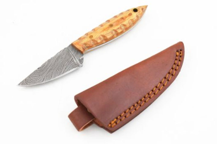 Wild Turkey Handmade Damascus Fixed Blade Knife