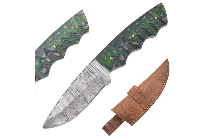 Old Ram Handmade Damascus Blade Hunting Knife 518G...