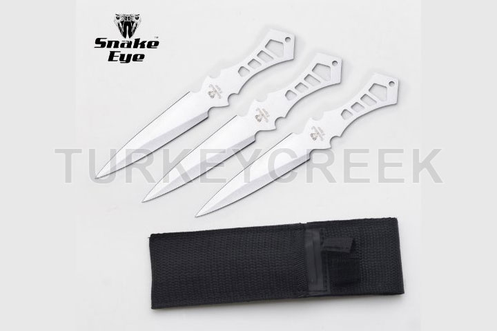 Snake Eye Tactical 3pc Silver Stainless Steel Thro...