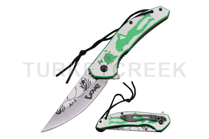 Snake Eye Tactical Spring Assisted Ladies Knife Co...