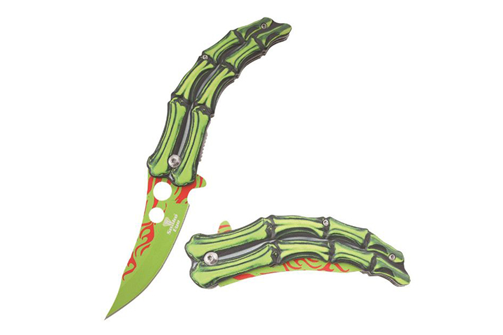 Snake Eye Tactical Spring Assist knife Green Handl...