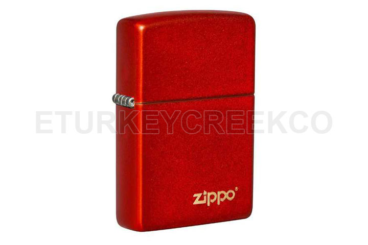 Zippo Classic Metallic Red Zippo Logo Lighter