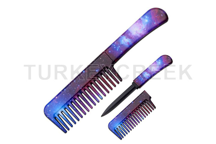 Galaxy Design Comb With Hidden Knife 6.5