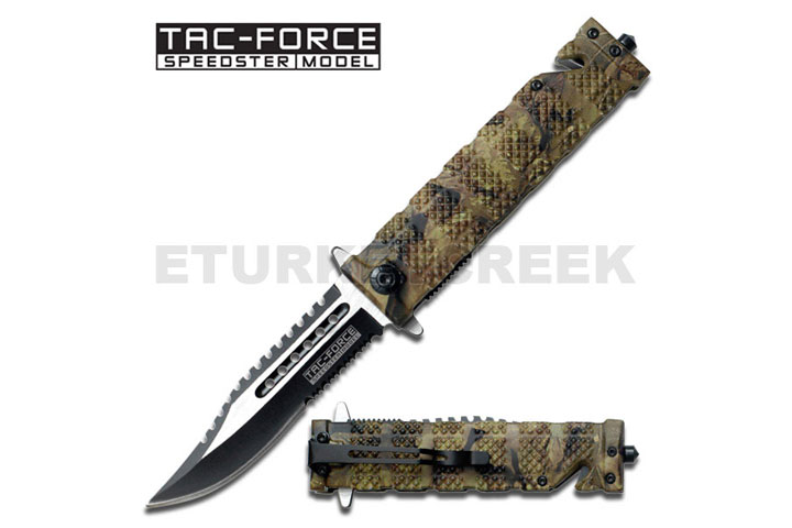 Rescue Style Spring Assisted Jungle Camo Tactical ...