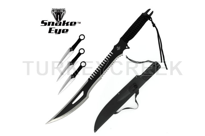 Snake Eye Tactical Ninja Sword With Throwing Knife...