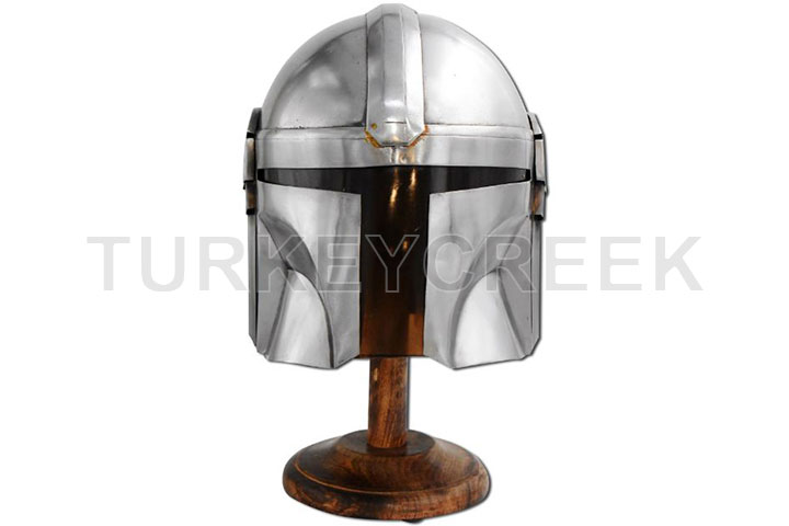 Medieval Warrior Mandalorian Helmet With Stand