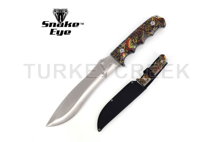 Snake Eye Full Tang Fix Blade Hunting Knife With S...