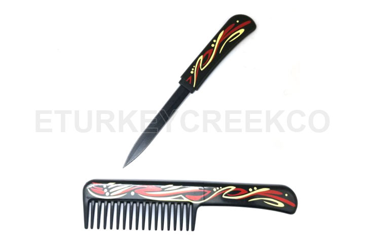 Black Comb WIth Hidden Knife