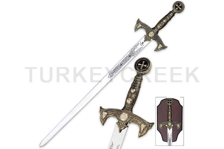 Snake Eye Tactical Knights Templar Sword with Plaq...