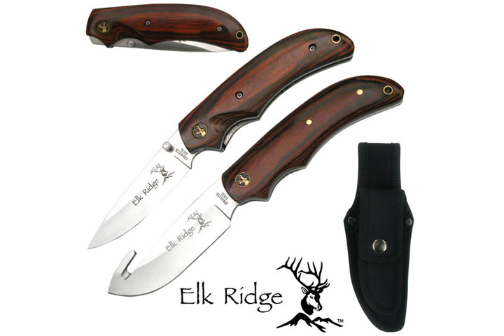 2 Pcs Elk Ridge Gut Hook Hunting Knife and Pocket ...