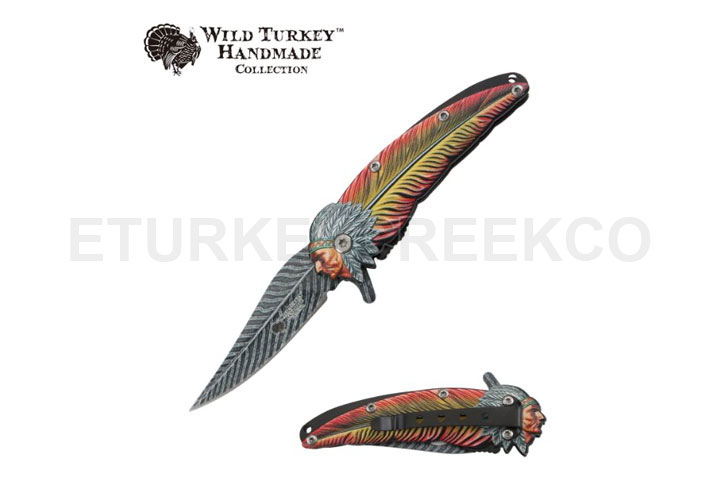 Wild Turkey Handmade Heavy Duty Spring Assist Knif...