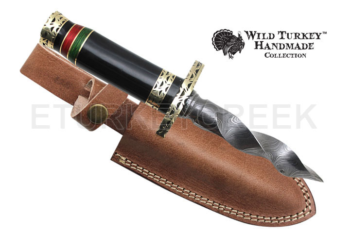 Wild Turkey Handmade Spiraling Damascus Dagger