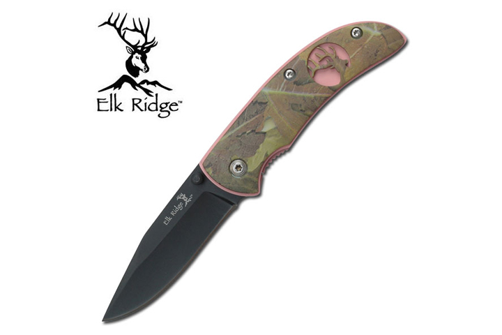 Elk Ridge Folder. Black 440 S.S Blade. Pink Camo H...