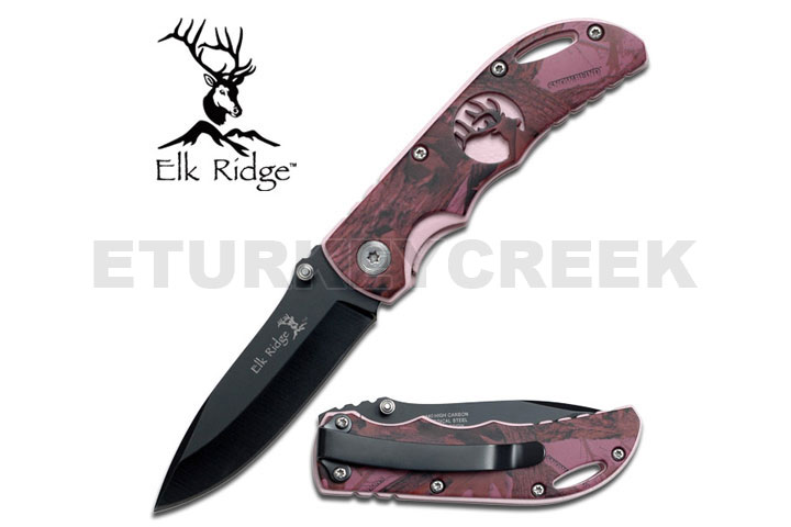 Elk Ridge 3 1/2 Inch Closed Pink Camo With Pink In...