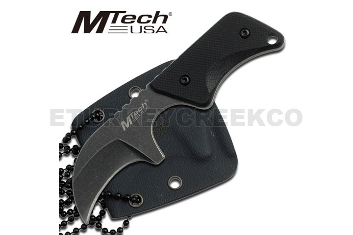 MTech Black Neck Knife With G-10 Handle - 4 