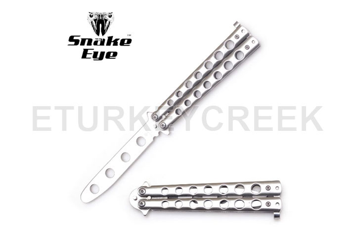 Snake Eye Tactical Training Butterfly Knife Silver...