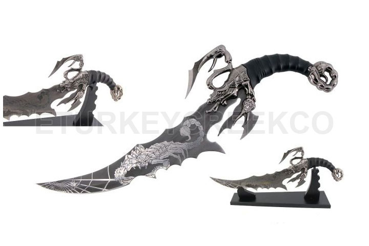 Snake Eye Fantasy Scorpion King Handle Dagger With...