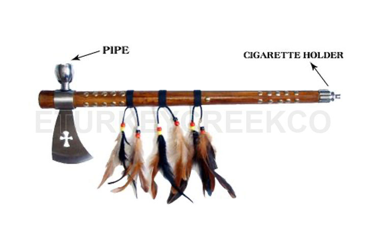 Snake Eye Native America Peace Pipe Tomahawk Axe 1...
