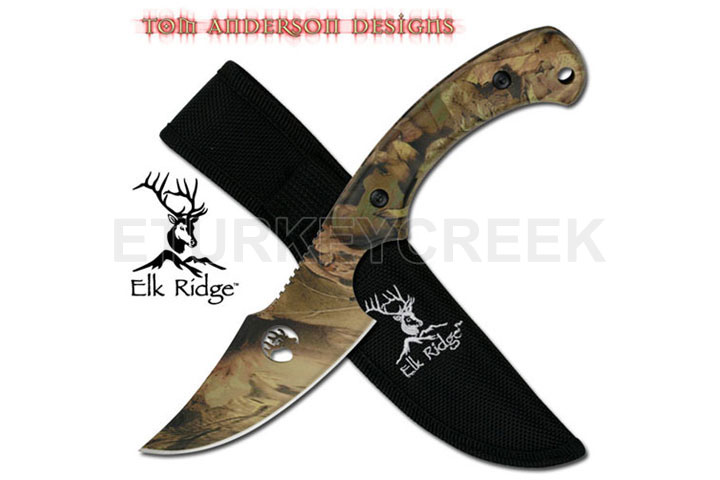 8 Inch Overall Skinner Knife All Camo Elk Ridge